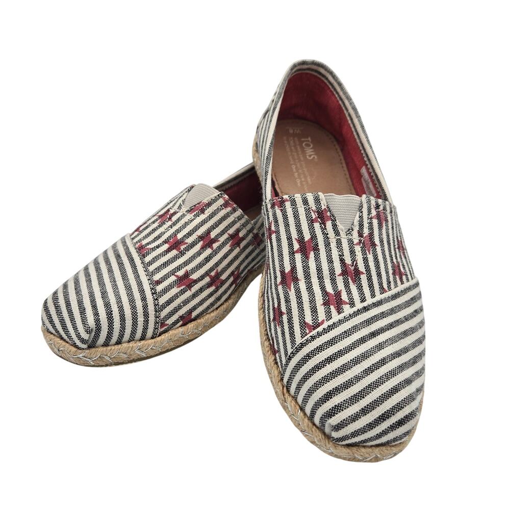 Toms Americana Stars & Stripes Alpargatas | Women’s 8 | Patriotic July 4th Shoes